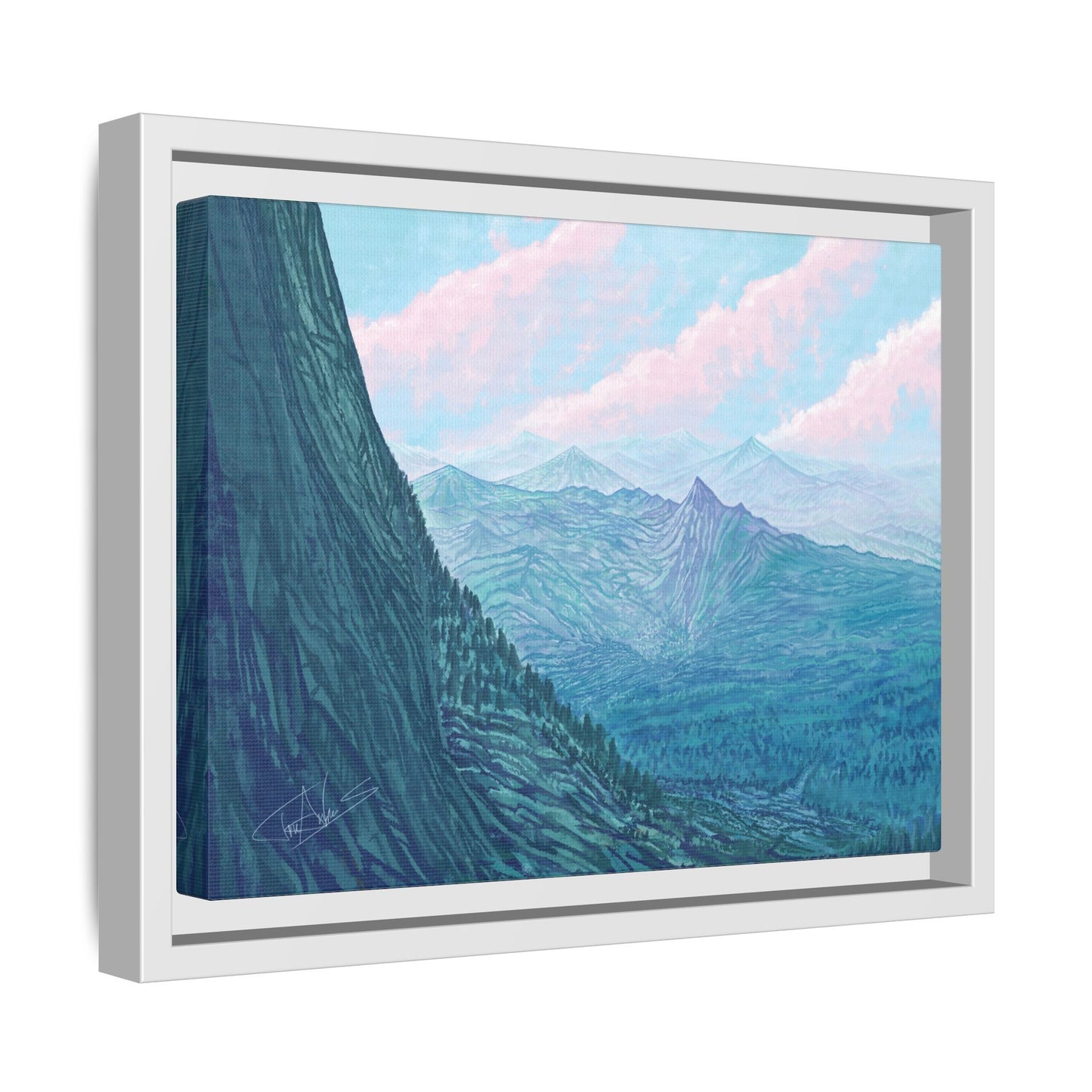 "Pastel Peak" Framed canvas