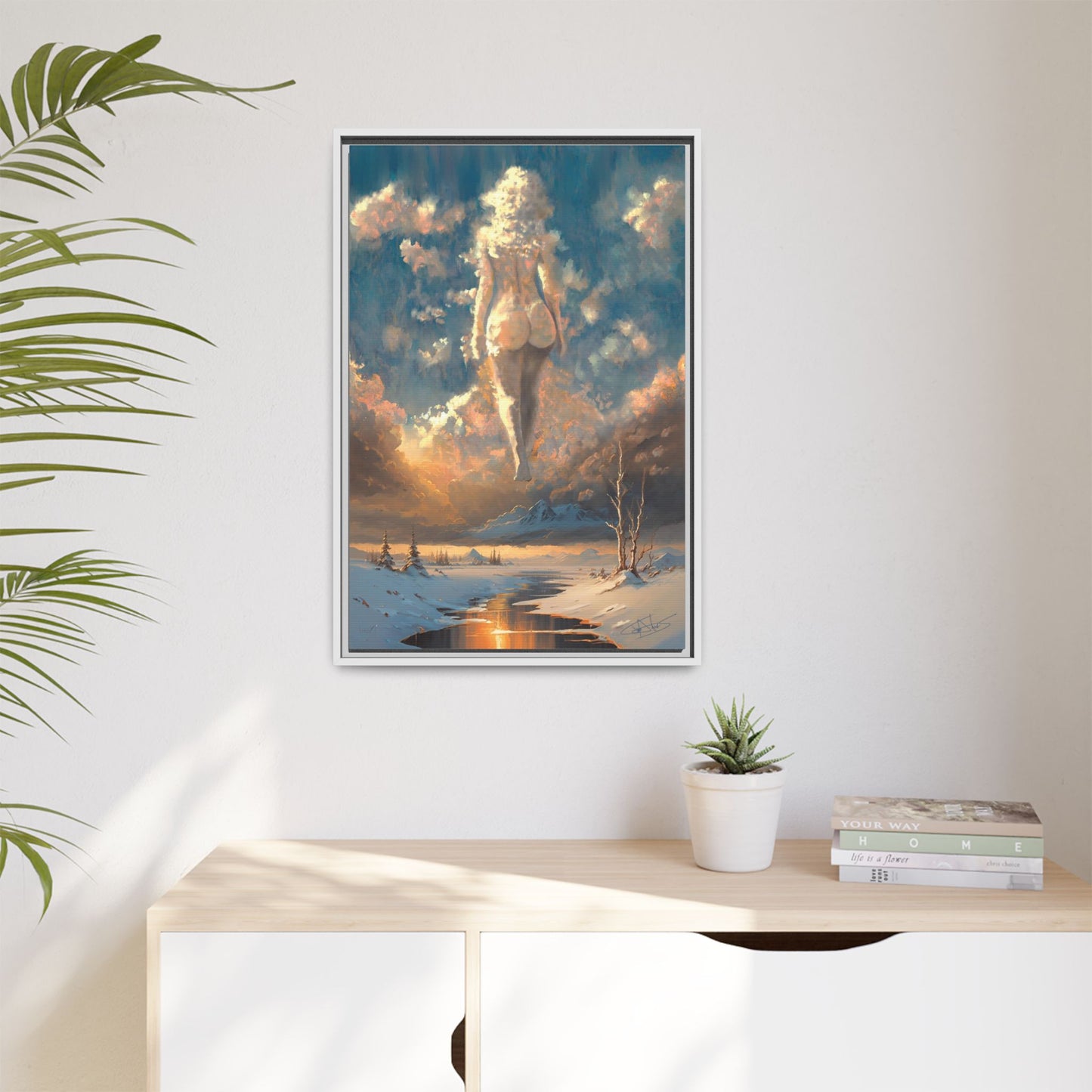 "Sunset Siren" Framed canvas