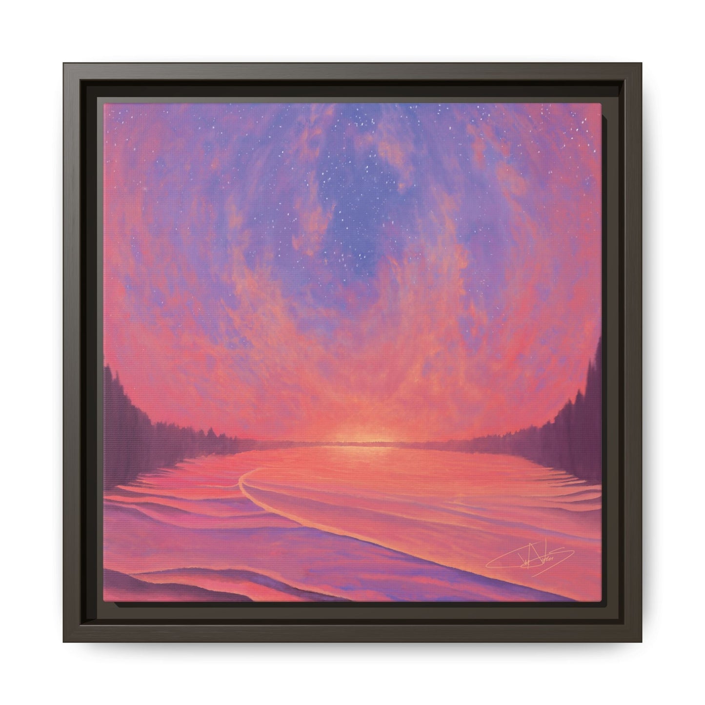 "Infinite Sunset" Framed canvas