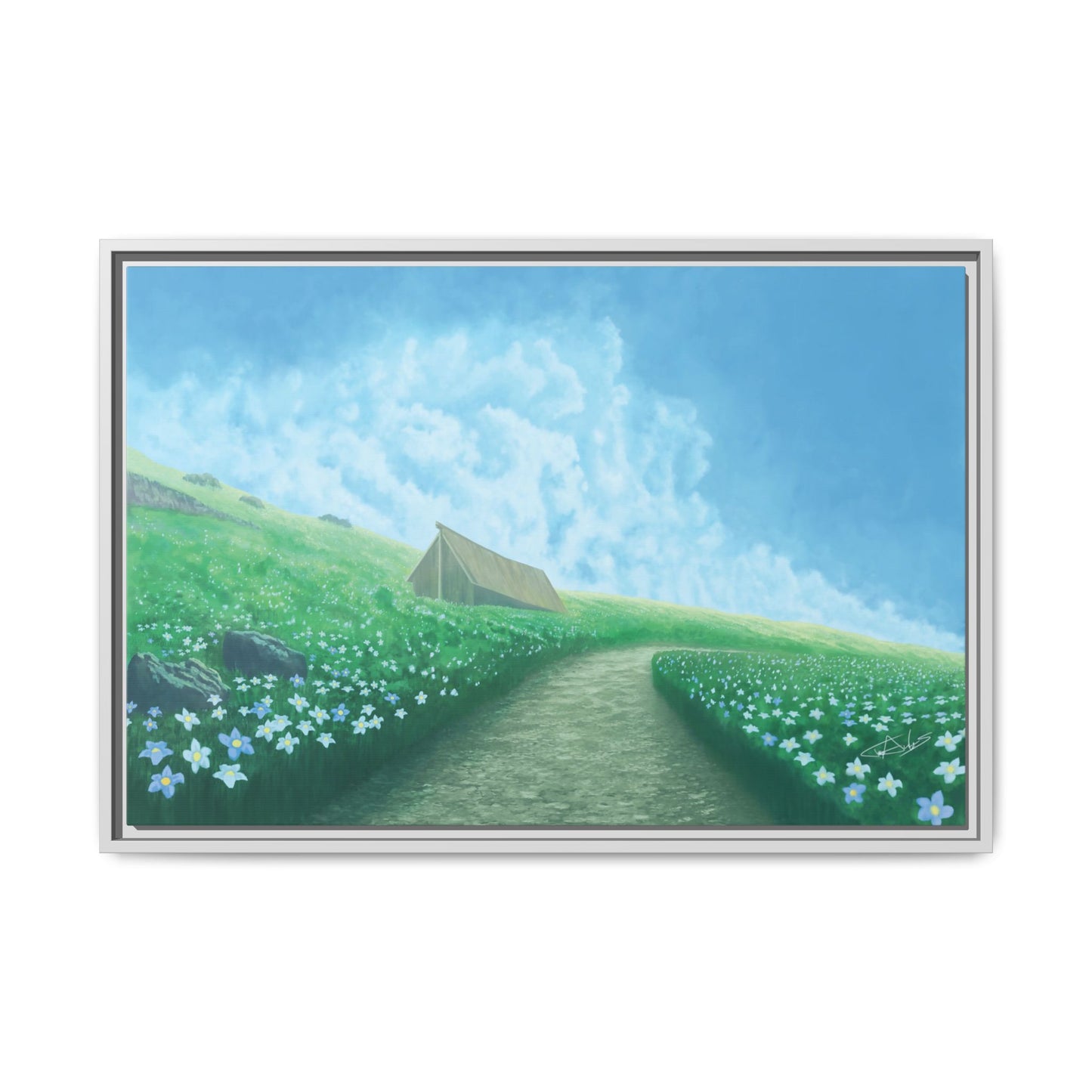 "Summer Stroll" Framed canvas