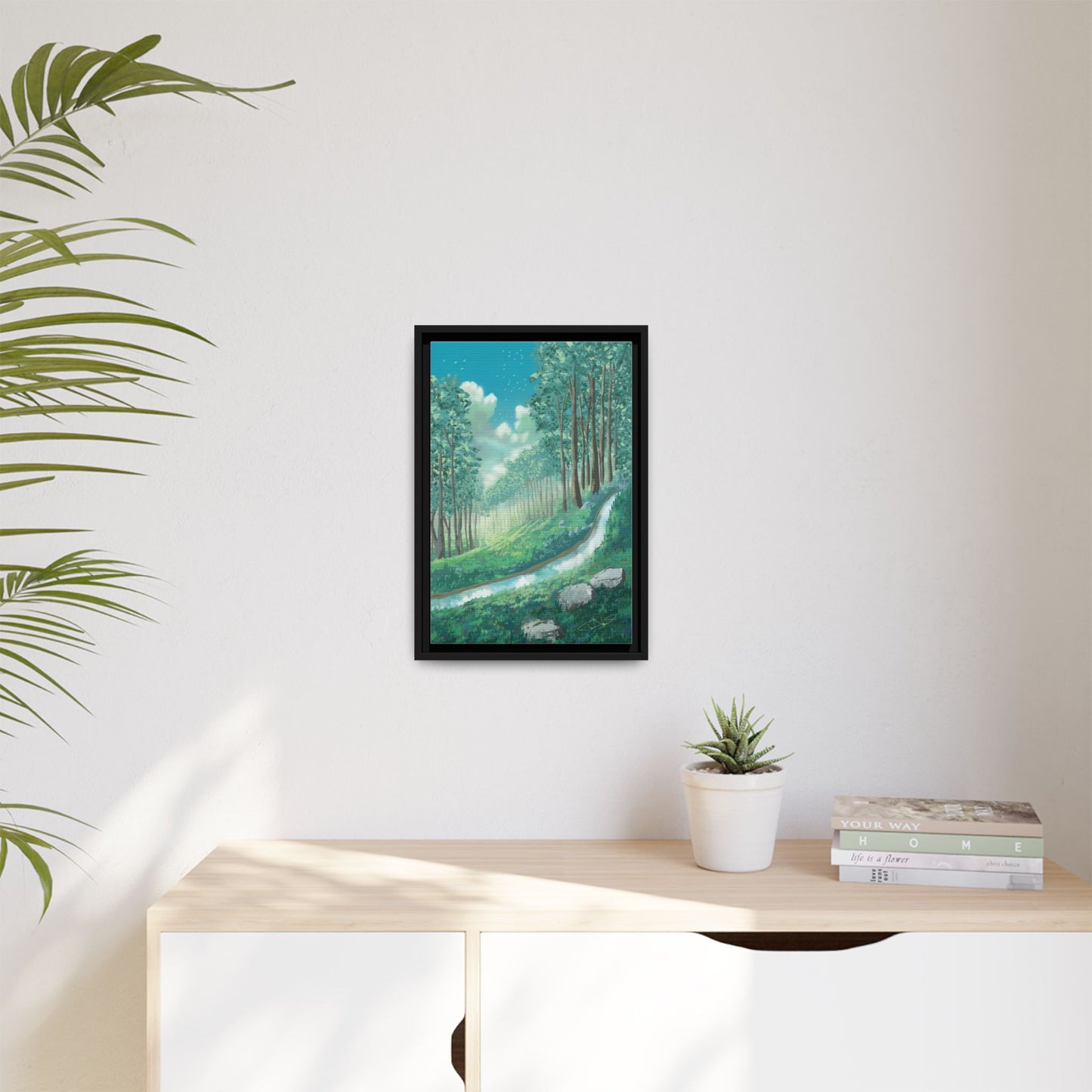 "Summer Stream" Framed canvas