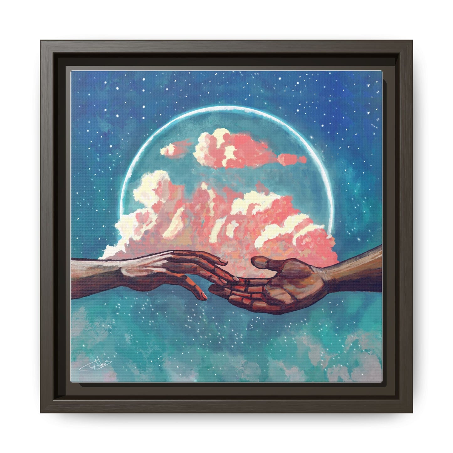 "Your Hand in Mine" Framed canvas