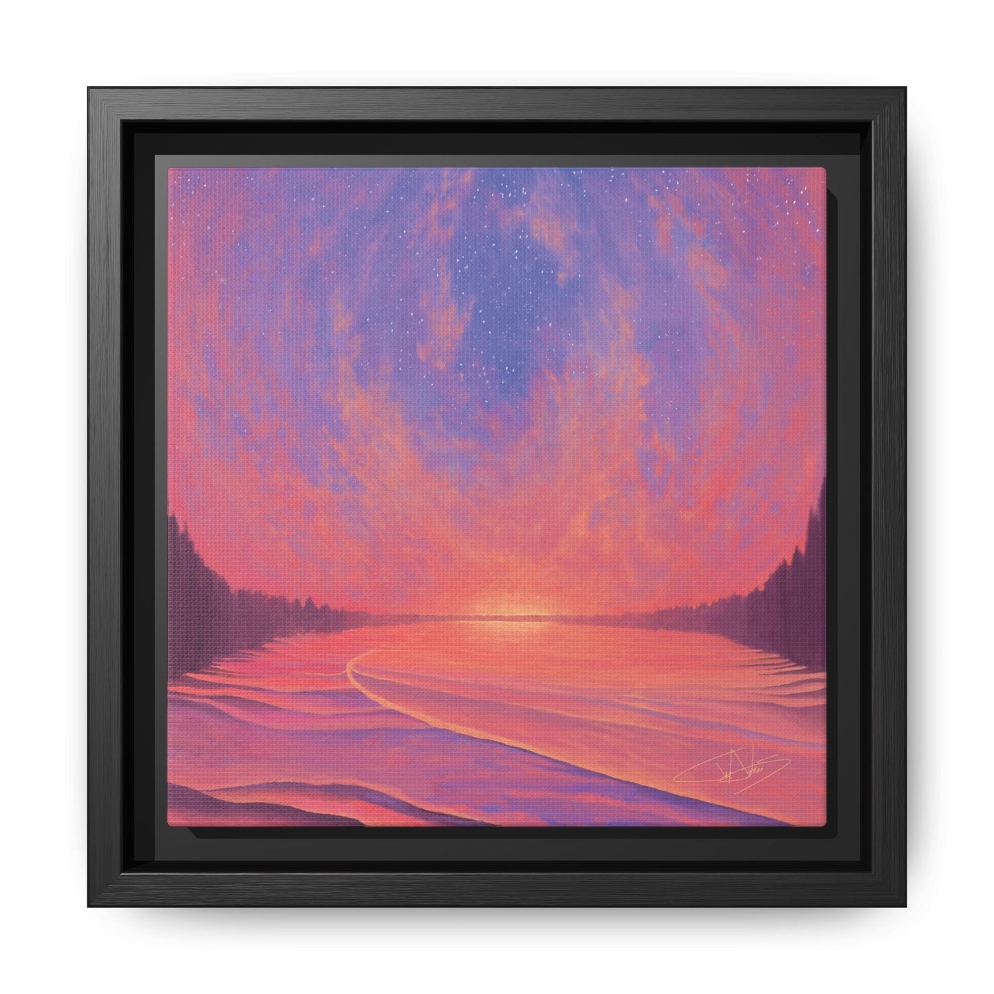 "Infinite Sunset" Framed canvas