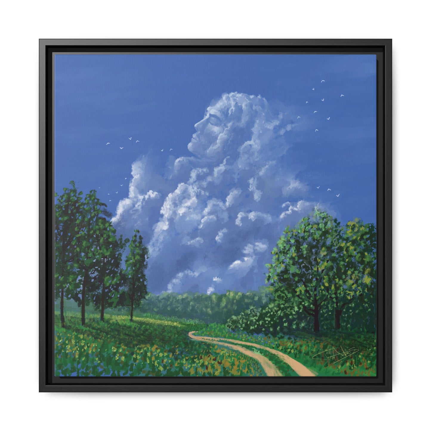 "Man in the Clouds" Framed canvas