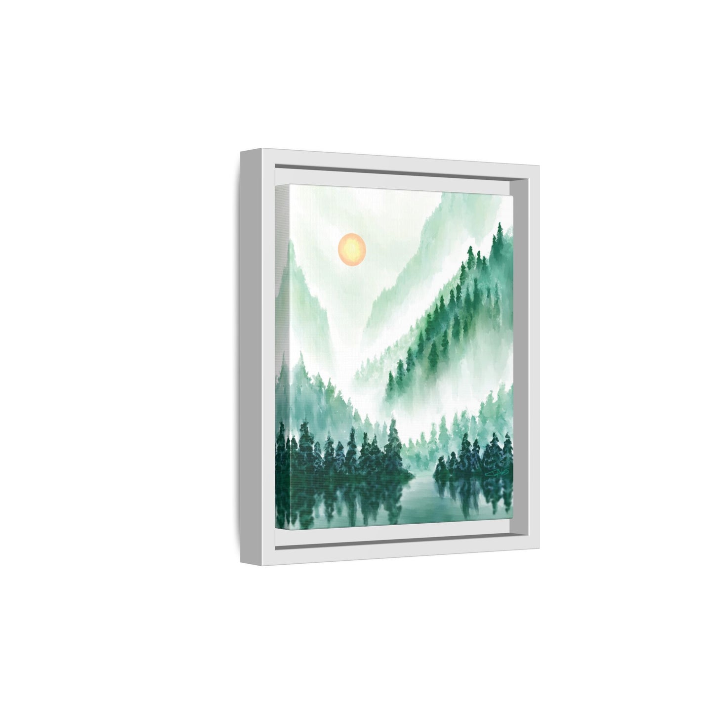 "Emerald Expanse" Framed canvas