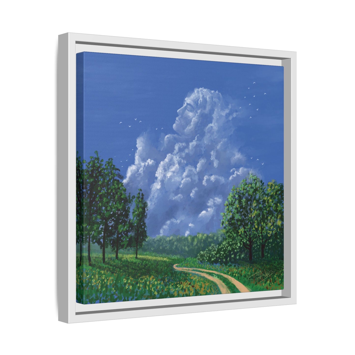 "Man in the Clouds" Framed canvas