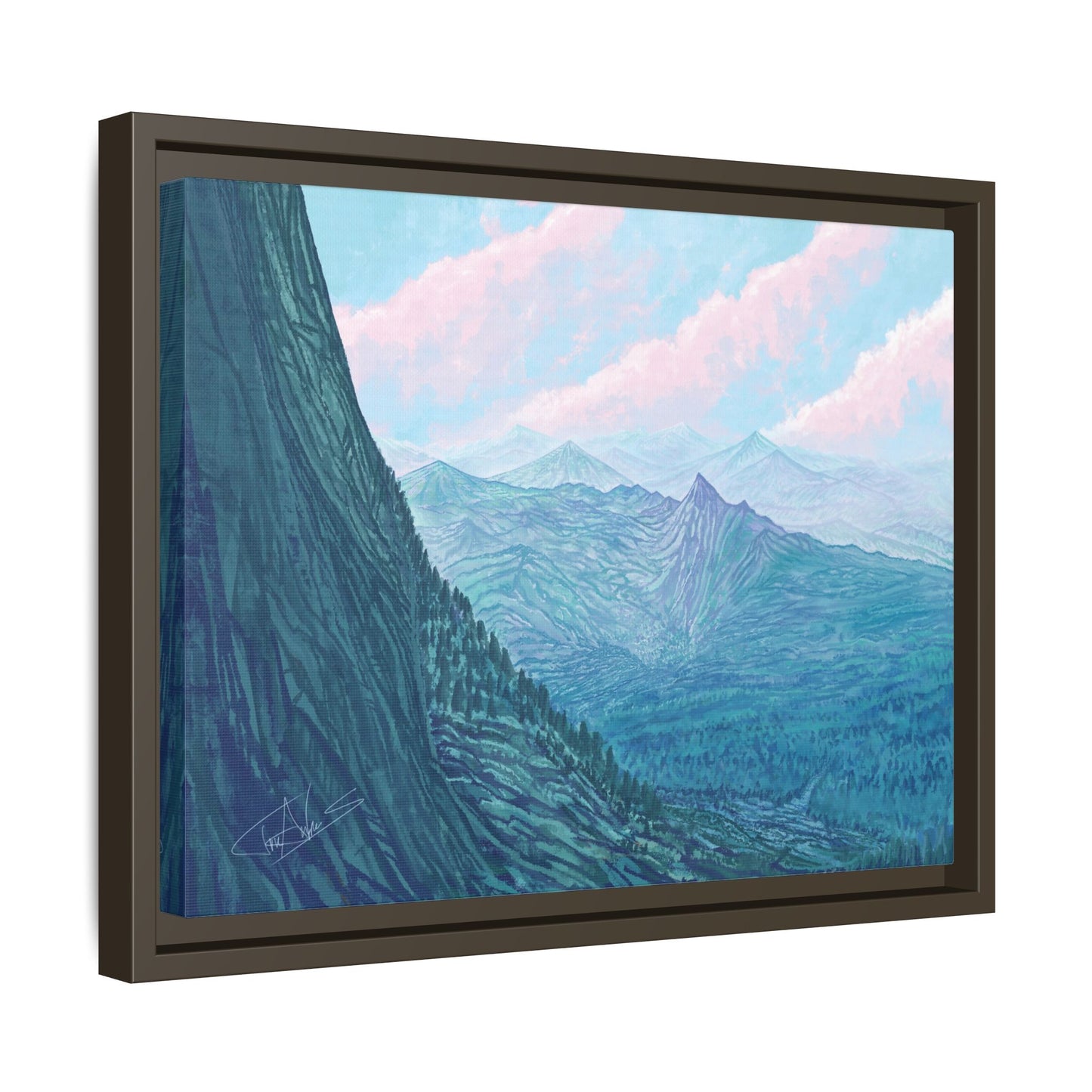 "Pastel Peak" Framed canvas