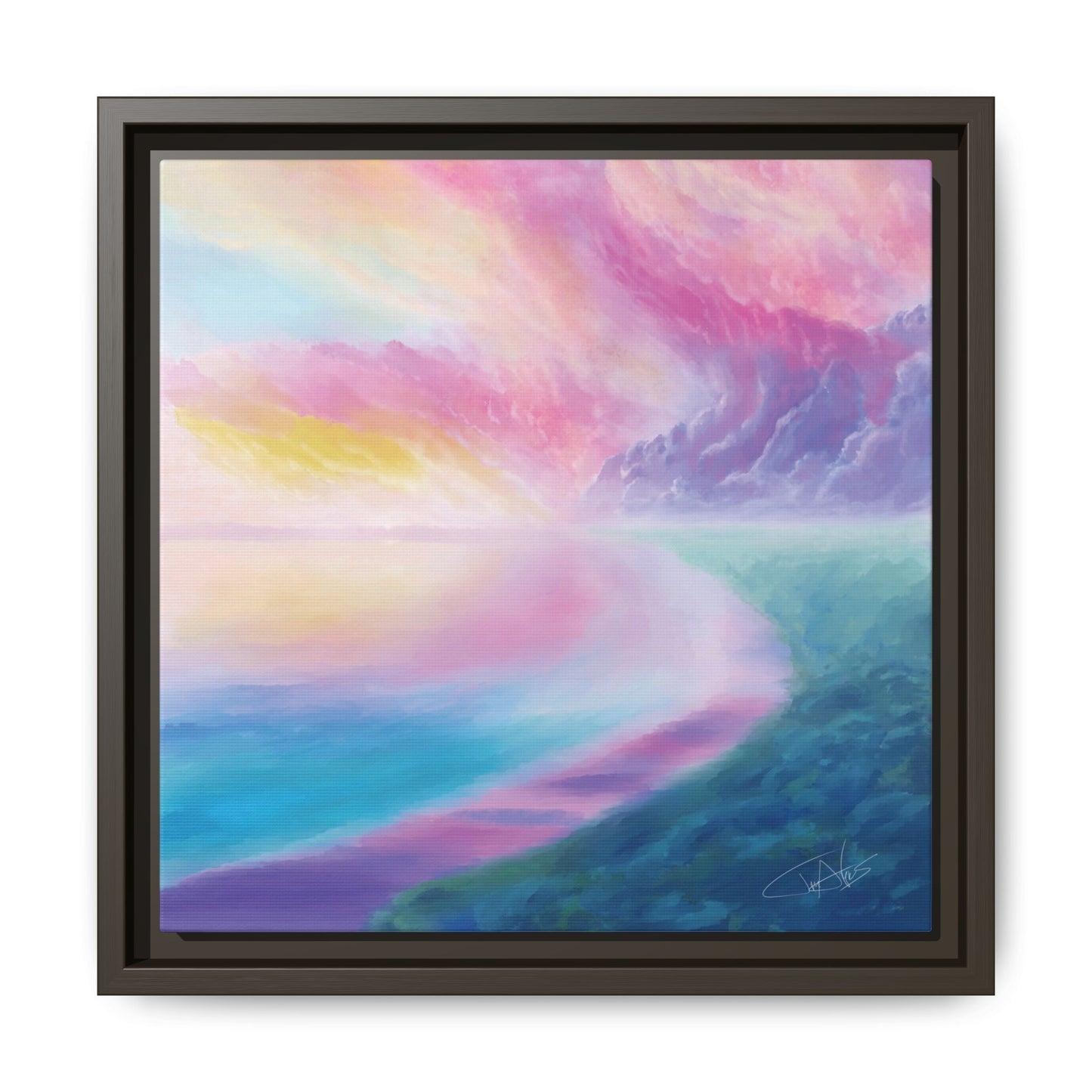 "Cotton Candy Sunset" Framed canvas