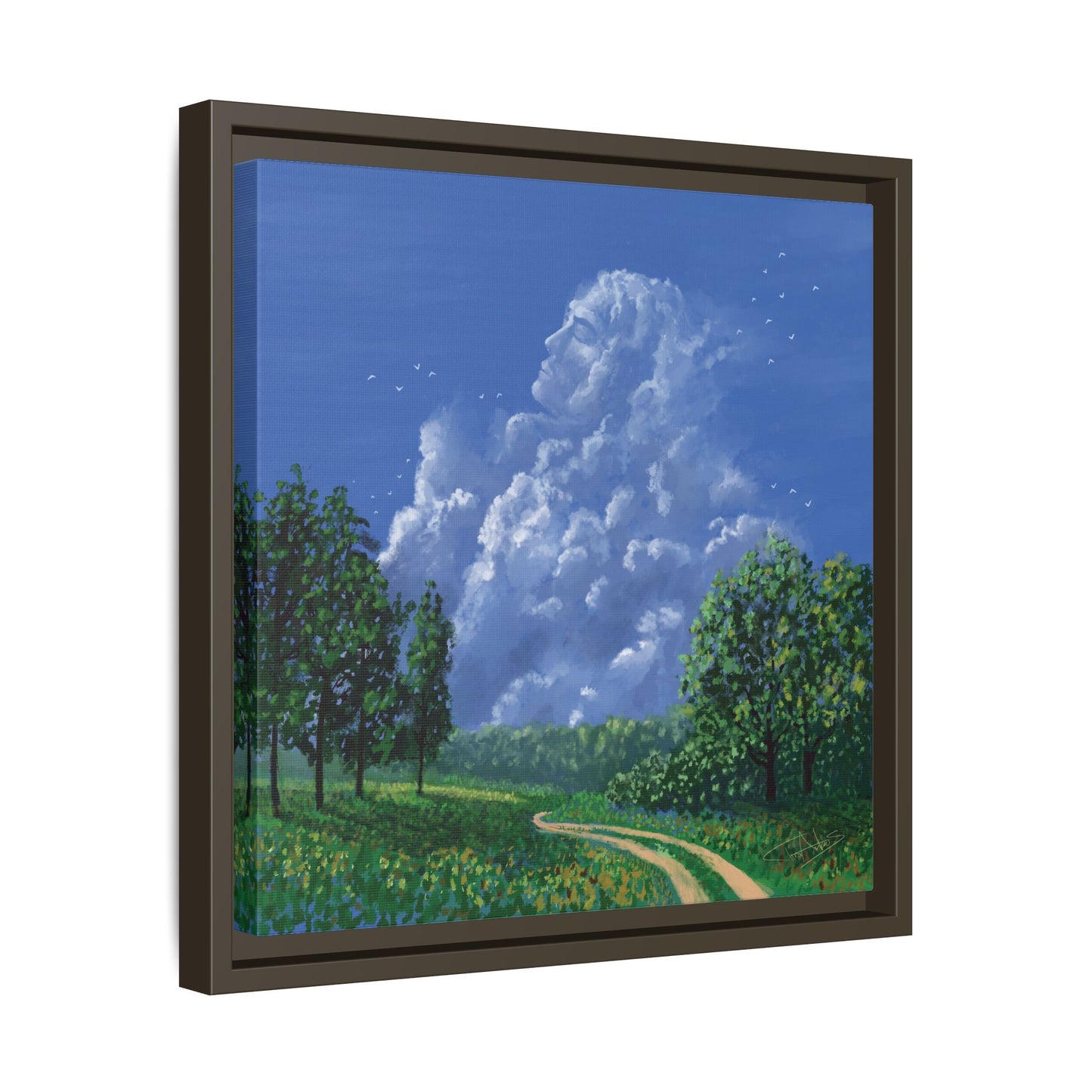 "Man in the Clouds" Framed canvas
