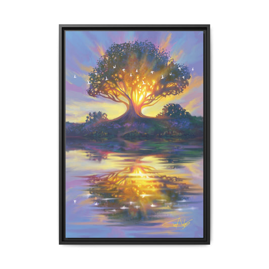 "Sunrise of Flutes" Framed canvas