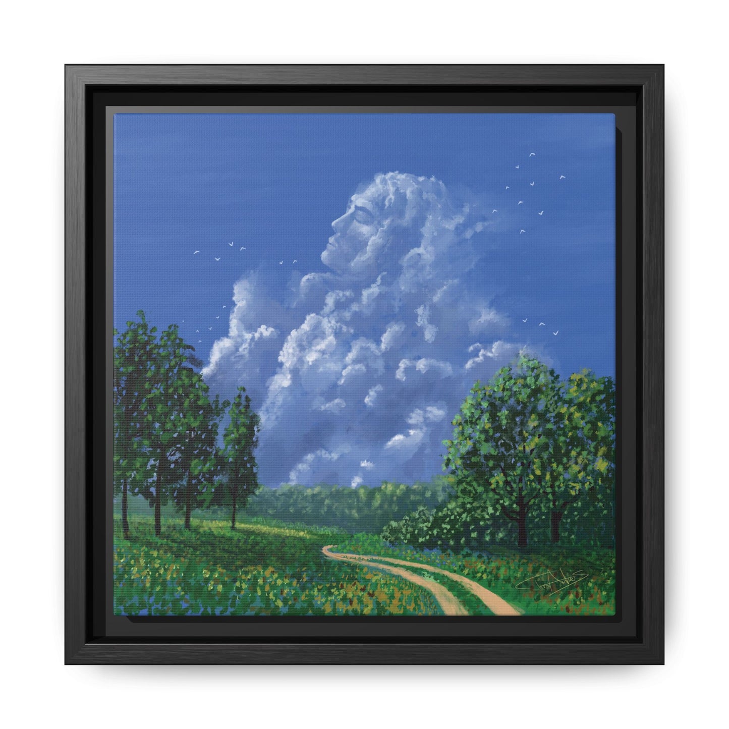 "Man in the Clouds" Framed canvas