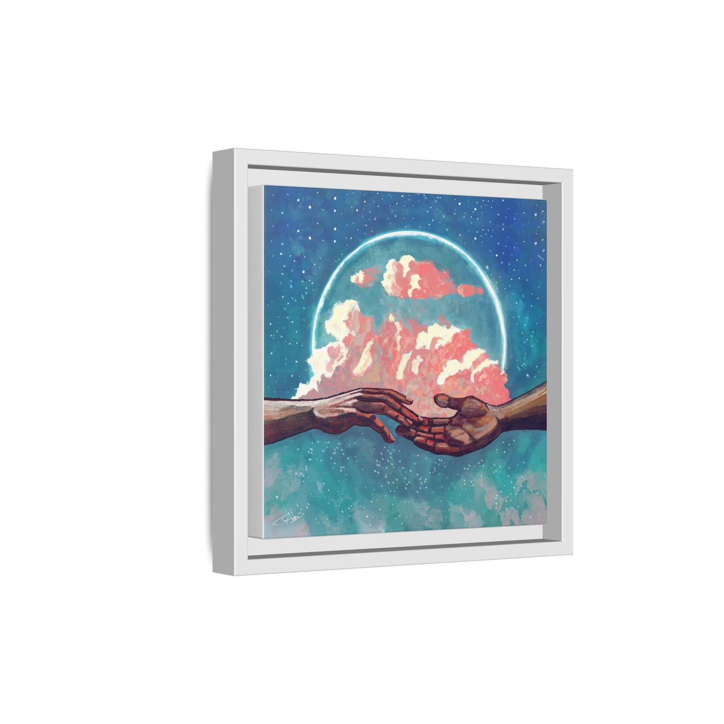 "Your Hand in Mine" Framed canvas