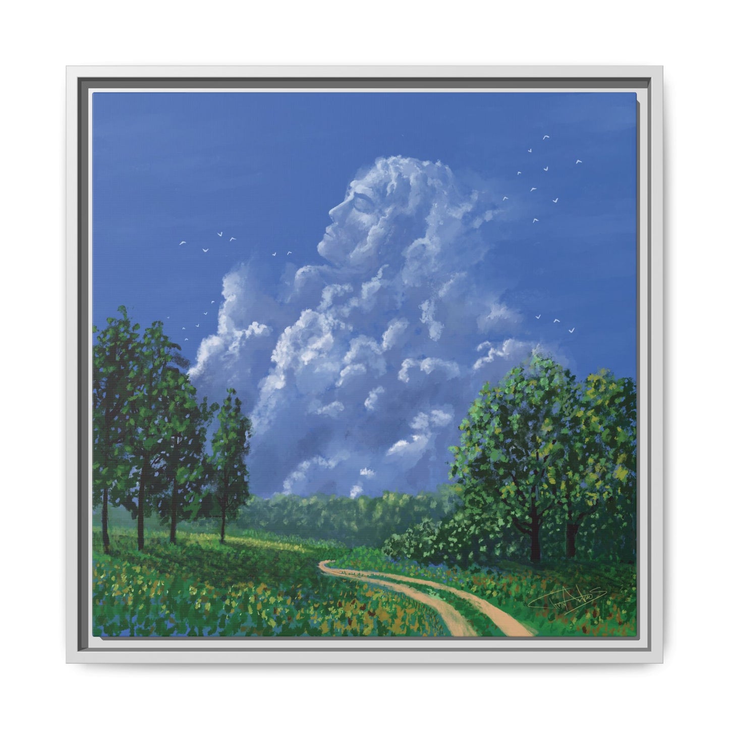 "Man in the Clouds" Framed canvas