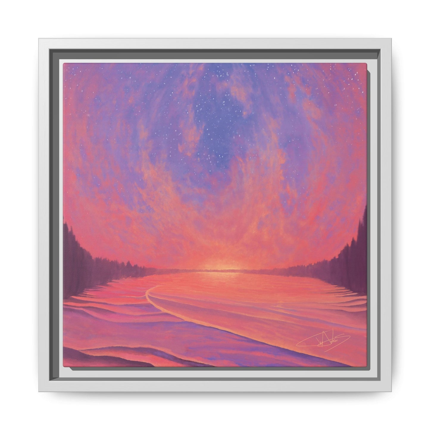 "Infinite Sunset" Framed canvas